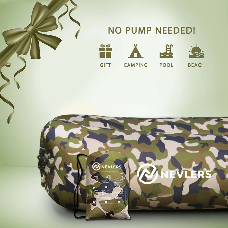 Mockins Inflatable Lounger Air Sofa with Pockets and Attached Travel